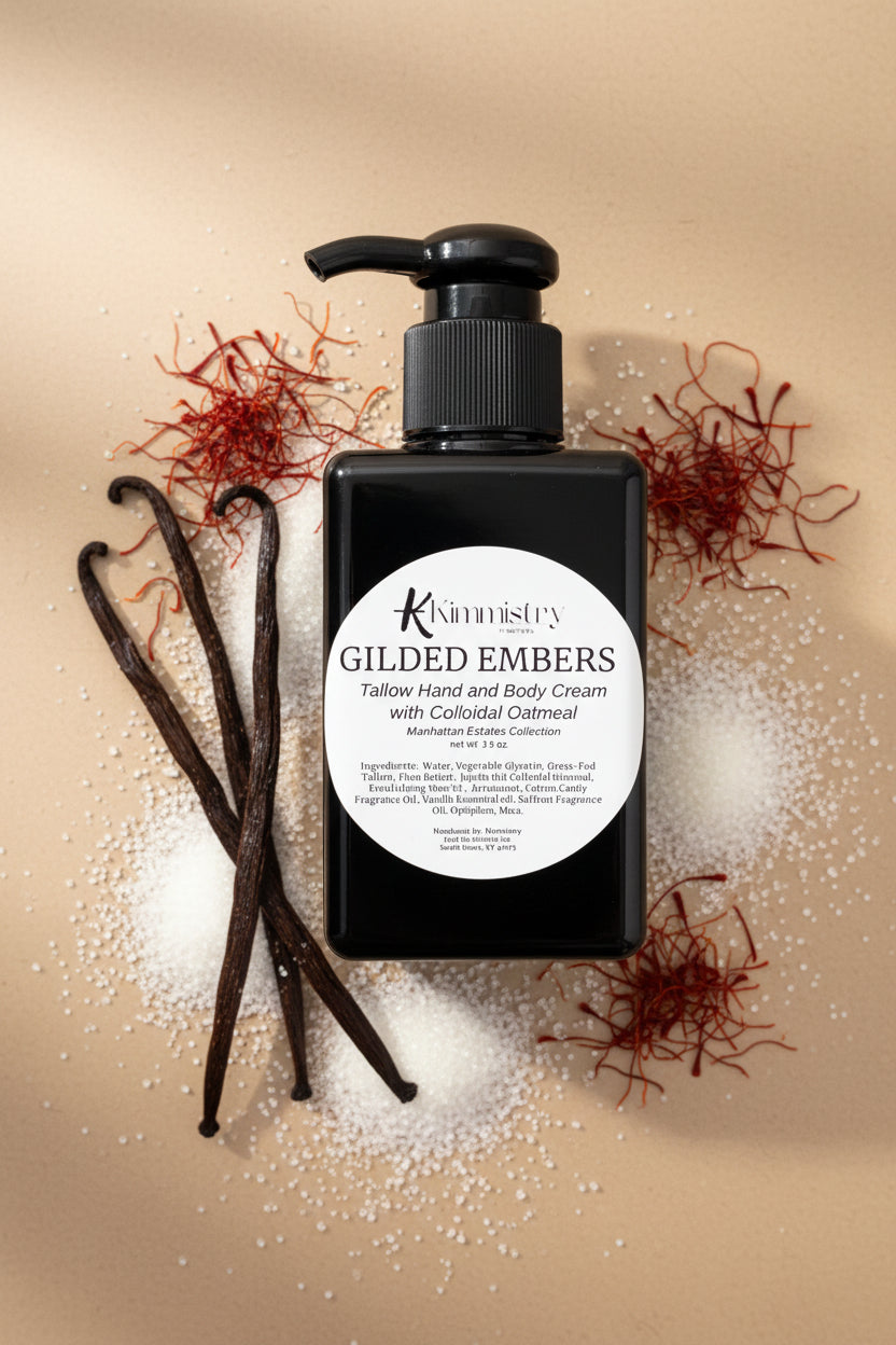 Tallow Hand and Body Cream with Colloidal Oatmeal GILDED EMBERS Manhattan Estate Collection