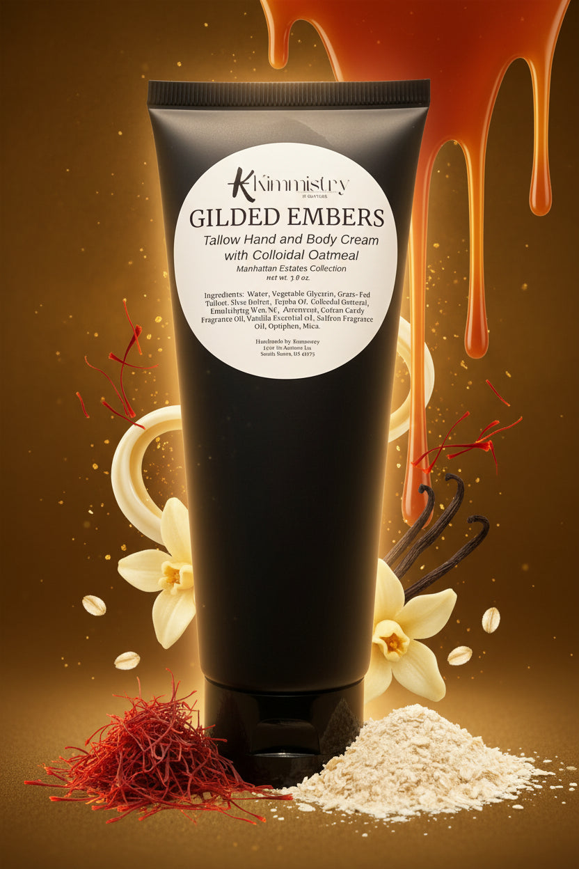 Hand & Body Cream With Colloidal Oatmeal-The Manhattan Estates Collection- Gilded Embers  in a squeeze tube