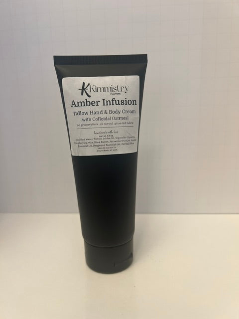 Tallow Hand & Body Creme with Colloidal Oatmeal – Amber Infusion