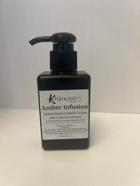 Tallow Hand & Body Creme with Colloidal Oatmeal – Amber Infusion
