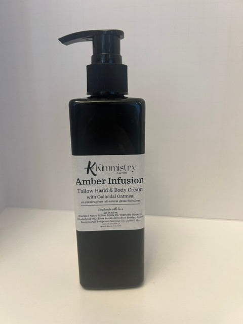 Tallow Hand & Body Creme with Colloidal Oatmeal – Amber Infusion