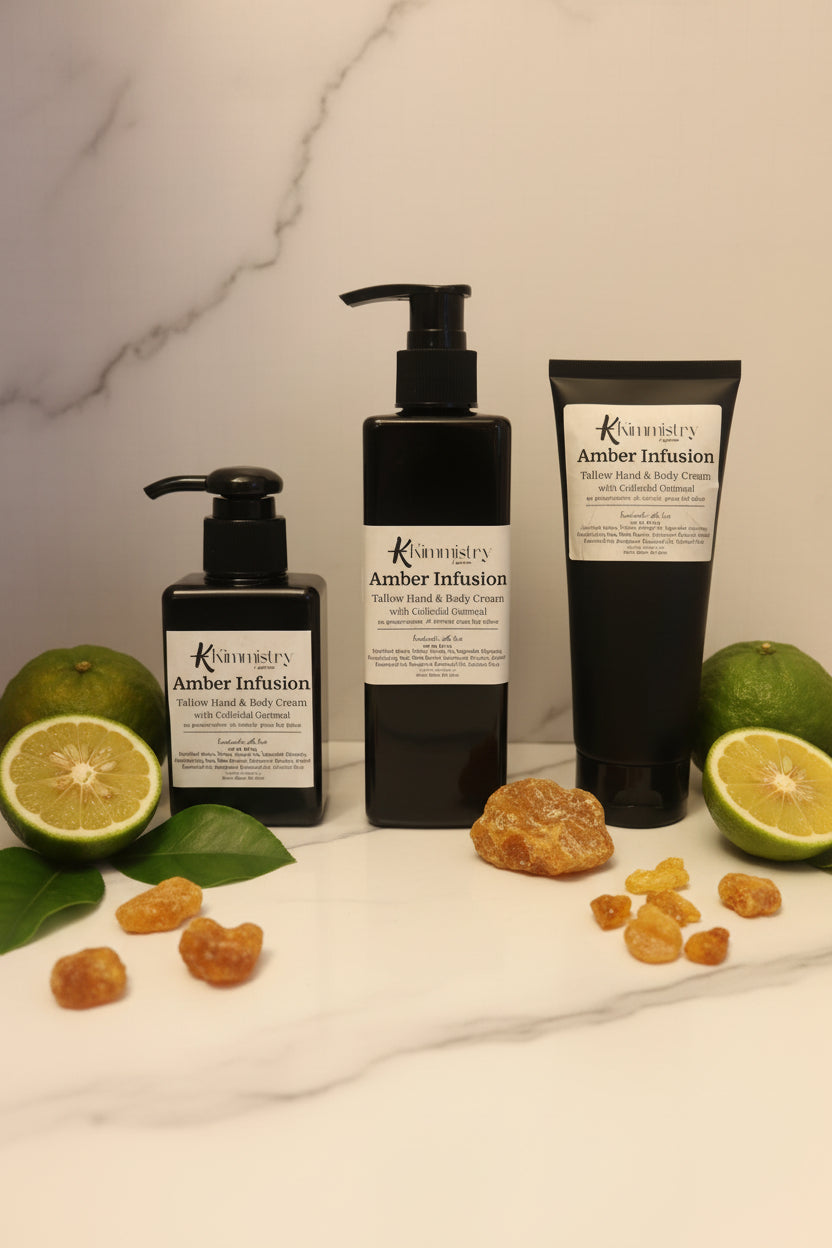 Tallow Hand & Body Creme with Colloidal Oatmeal – Amber Infusion