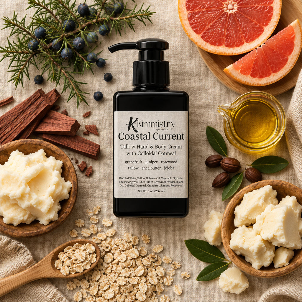 Men's Collection: Coastal Current Tallow Hand & Body Cream with Colloidal Oatmeal – 4 oz